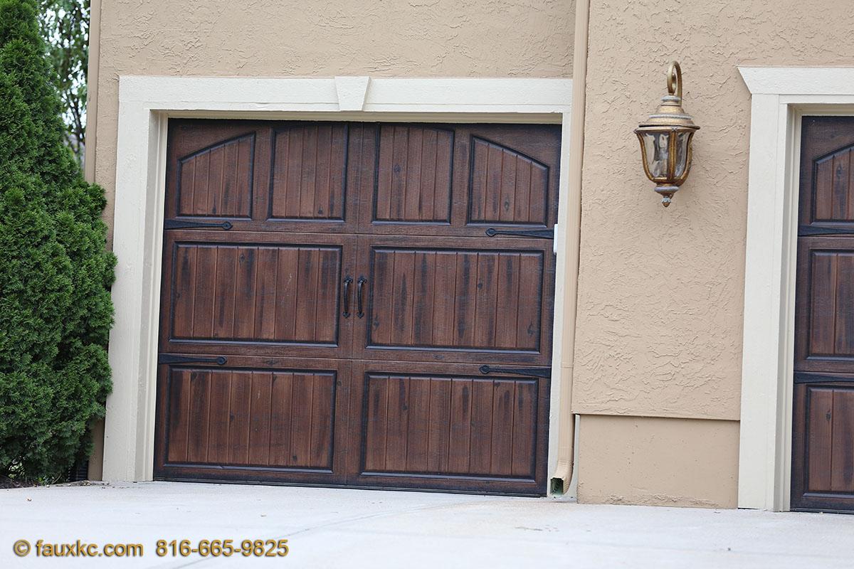 Wood faux finish metal garage doors 17 FauxKC